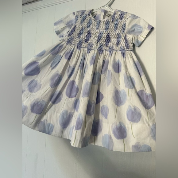 Sarah Louise England 18 Months Hand Smocked Tulip Dress Spring Lavender Purple - Picture 2 of 9